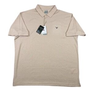 Callaway Opti-Dri Golf Polo Shirt Mens XXL Heather Tan Short Sleeve UPF 2XL